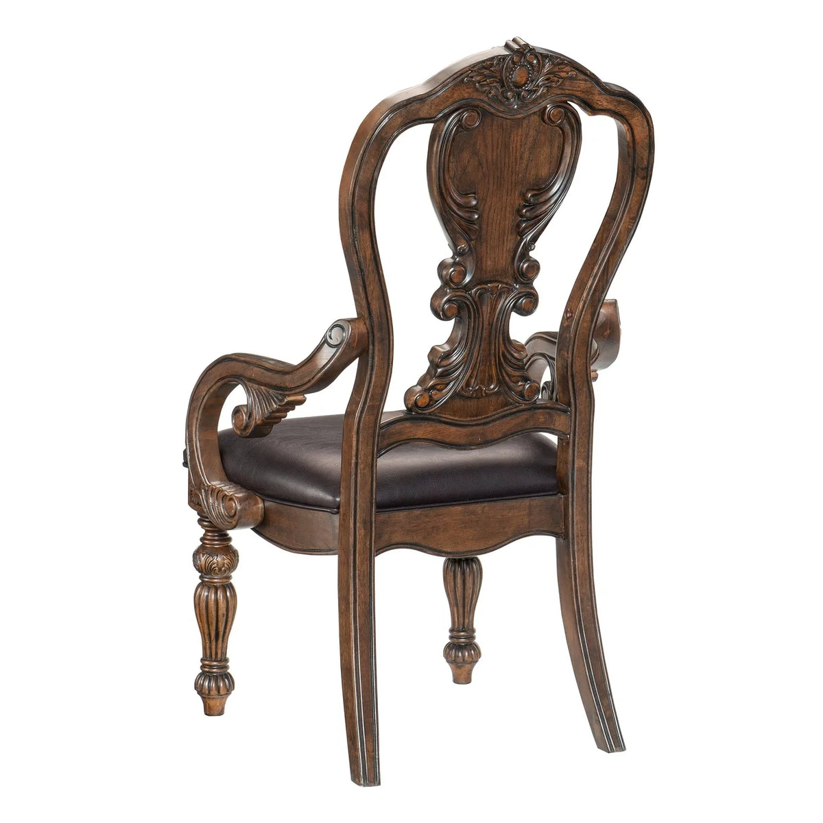 Rustic Brown Queen Anne Armchair L39722