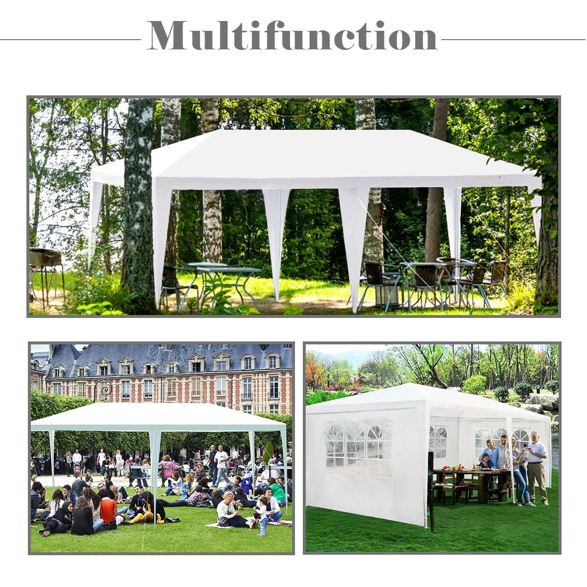 10'x20' Canopy Tent with 4 Sidewalls and Carry Bag Y904758