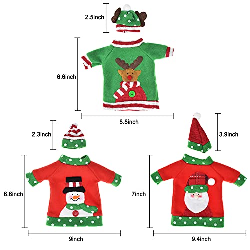 Handmade Christmas Wine Bottle Cover Set of 3 M77574