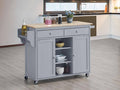 Grey Kitchen Cart with 2 Shelves U23138