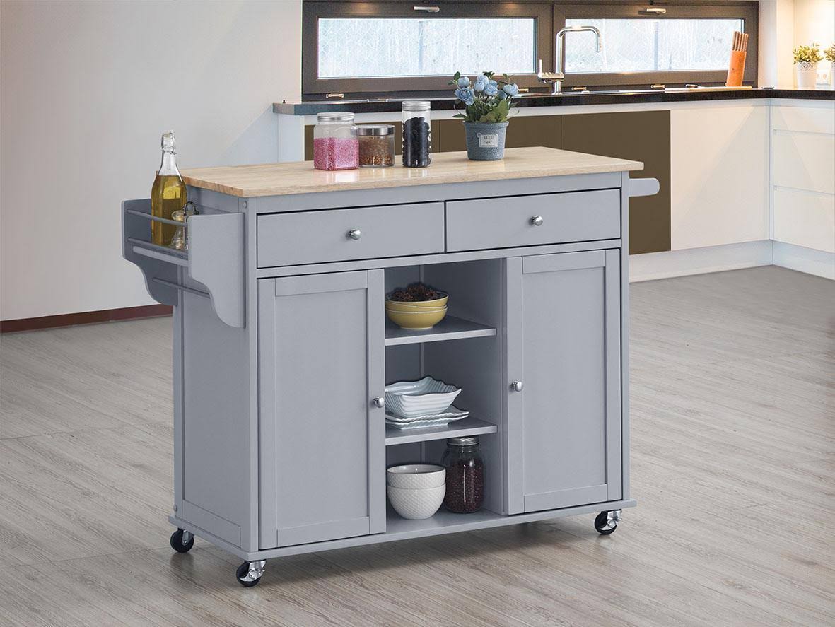 Grey Kitchen Cart with 2 Shelves U23138
