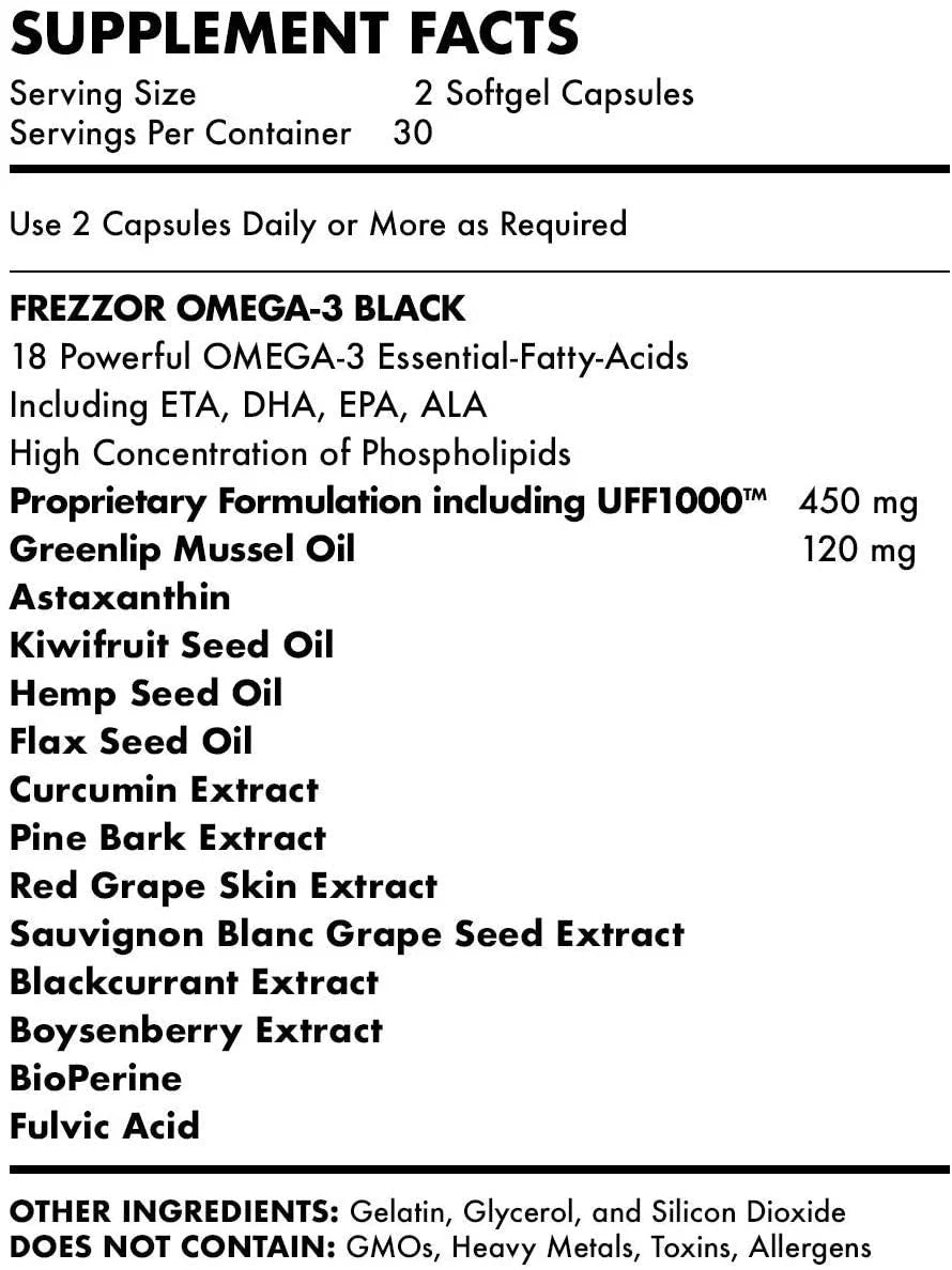 Mineral-Rich Flaky Sea Salt with Omega-3 Black, 1 Jar, 60 Capsules O36138