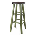 Rustic Green Walnut Finish Bar Stool Y152718
