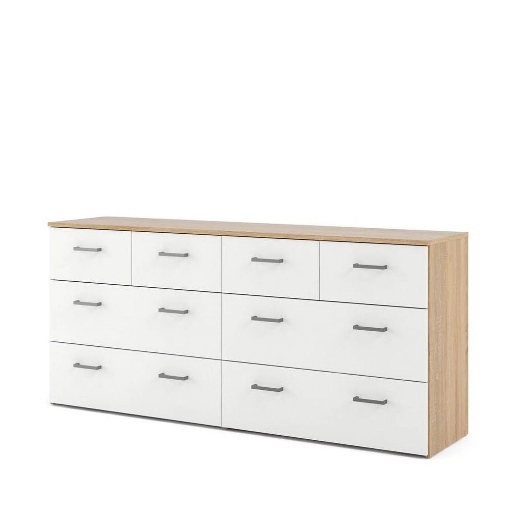 Oak Structure White 8 Drawer Double Dresser Z84326