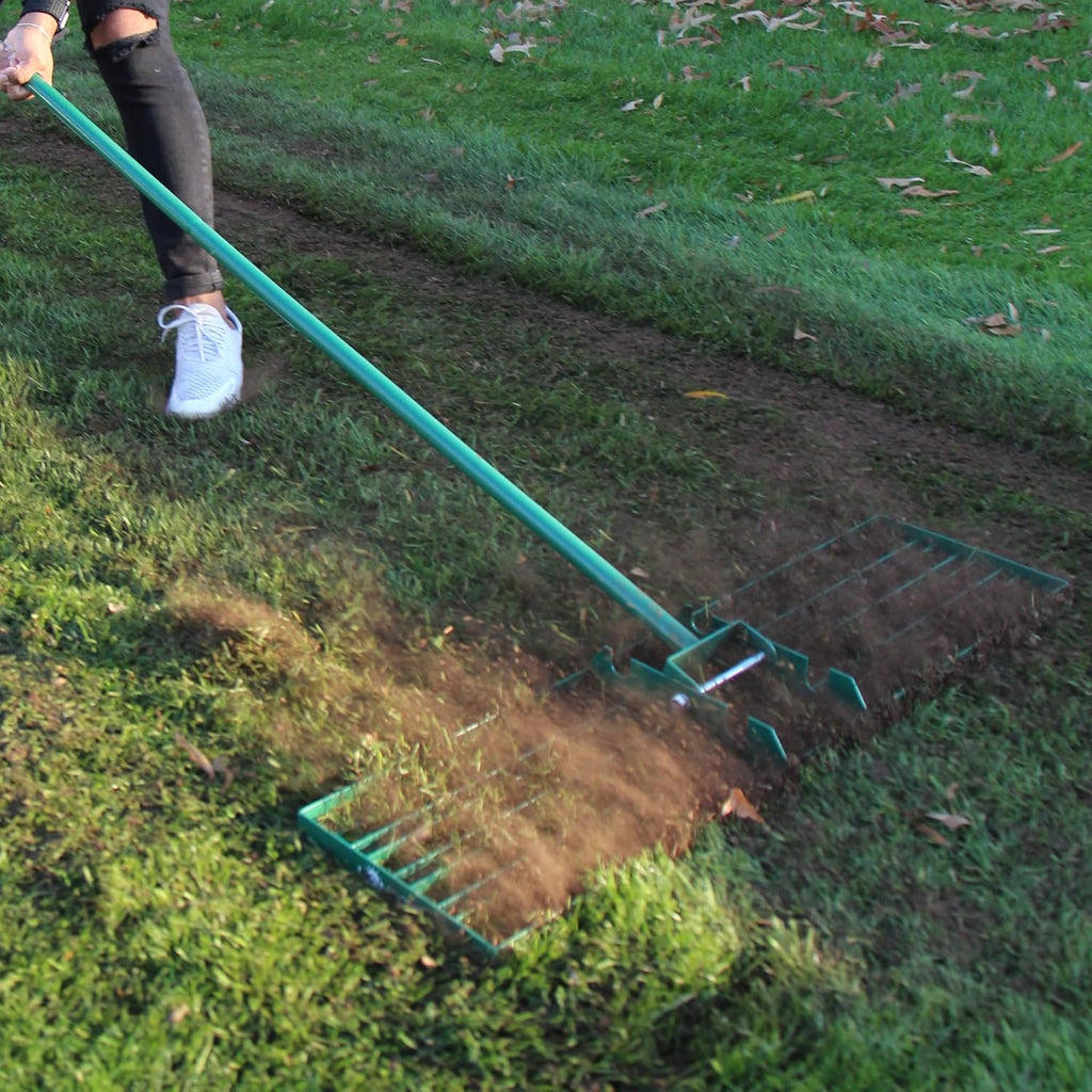 36 Inch Wide 72 Inch Handle Powder Coated Lawn Leveler Rake I8054