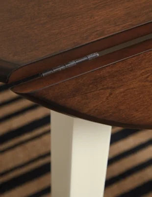 Cream/Brown Drop Leaf Dining Table G41060