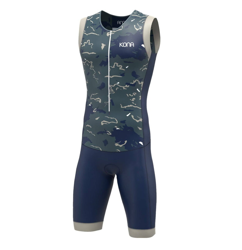 Aqua Camo Navy Camo Large Triathlon Race Suit E273
