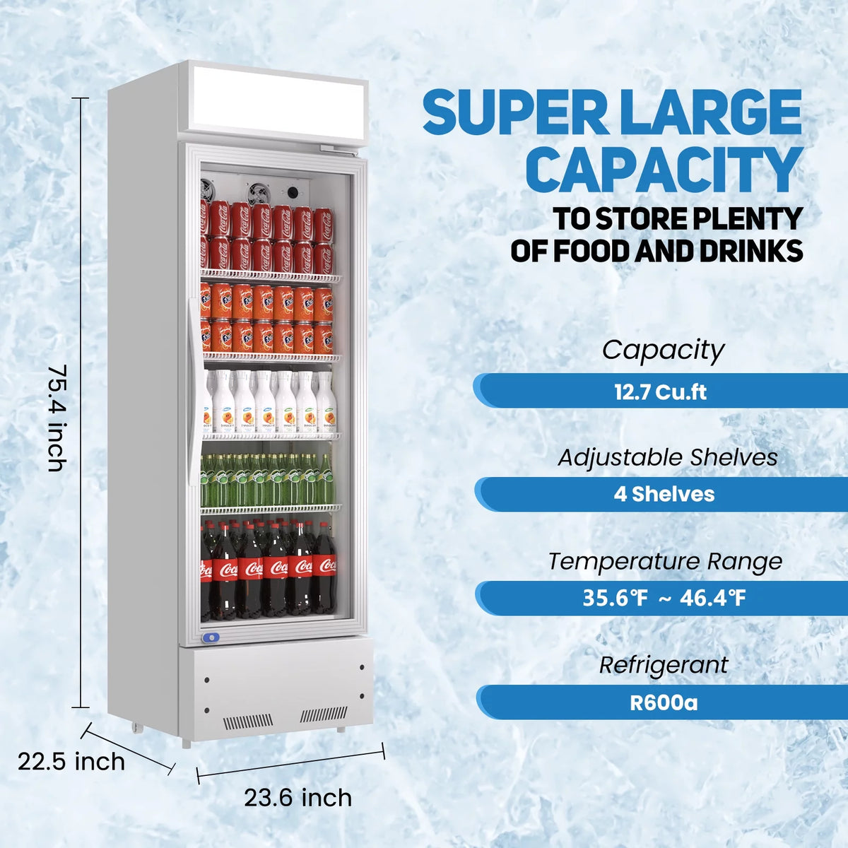 24'' Commercial Display Refrigerator with Glass Door V688406