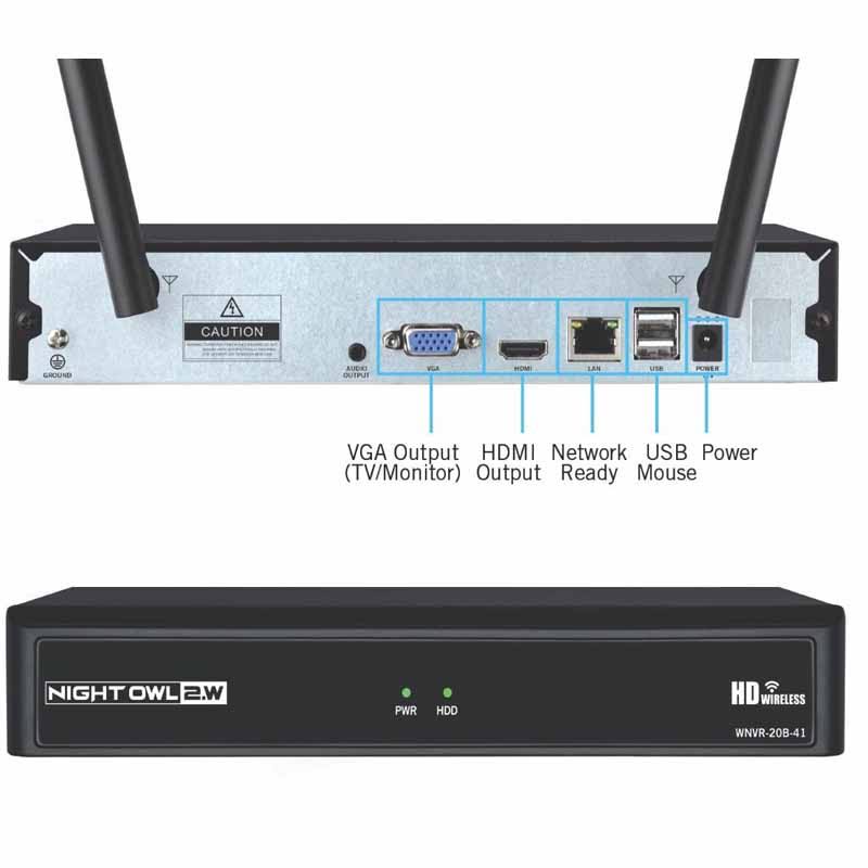 4 Channel 1080p Wireless Security Hub with 4 Infrared IP Cameras and 1 TB Hdd, White S861