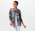 Black Tie-Dye SheerMesh Cardigan A113