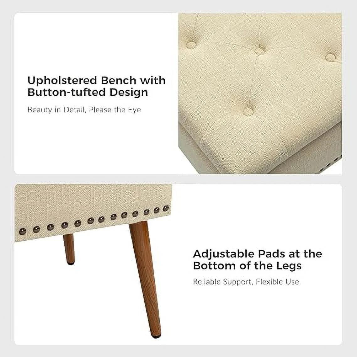 47" Upholstered Storage Bench Ottoman Q23289