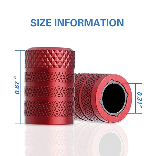 Black Anodized Aluminum Tire Valve Stem Caps, 4 Pcs M8419