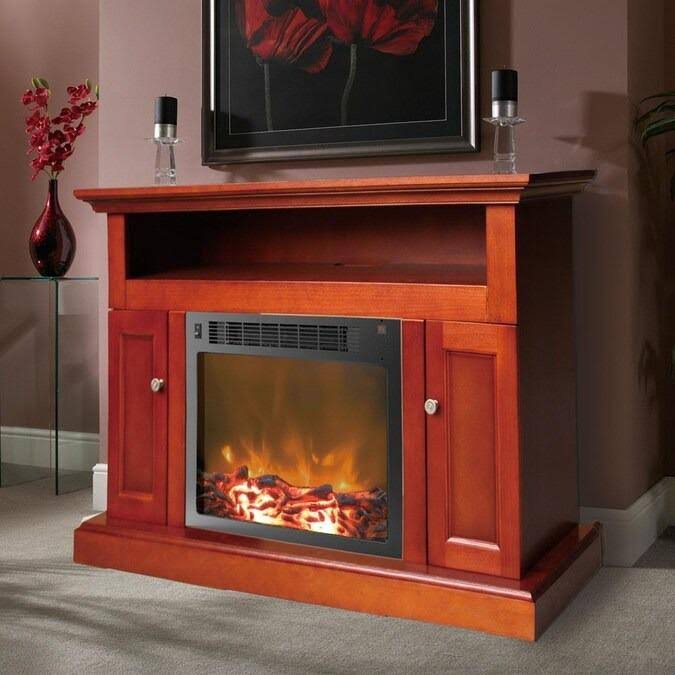 White Mantel with Electronic Fireplace Insert E802