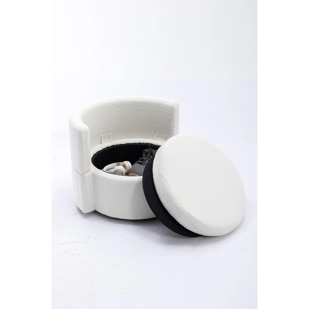 Ivory Swivel Storage Chair V2665