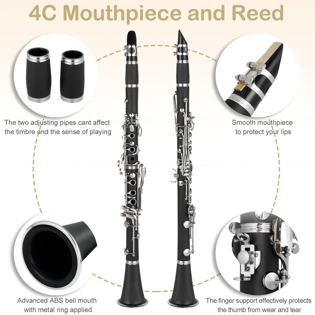 Nickel-plated Bakelite Black Bb Clarinet H263