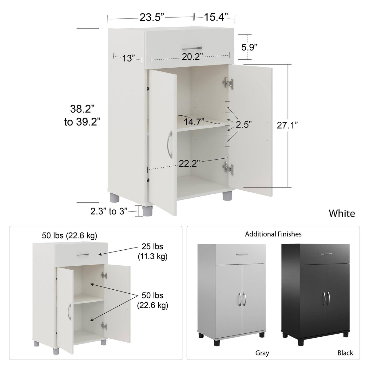 Black Base Storage Cabinet C695