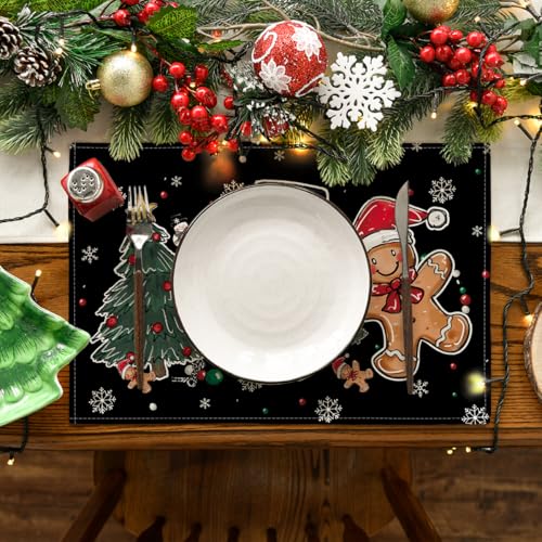 Set of 4 12x18 Inch Christmas Placemats J83989