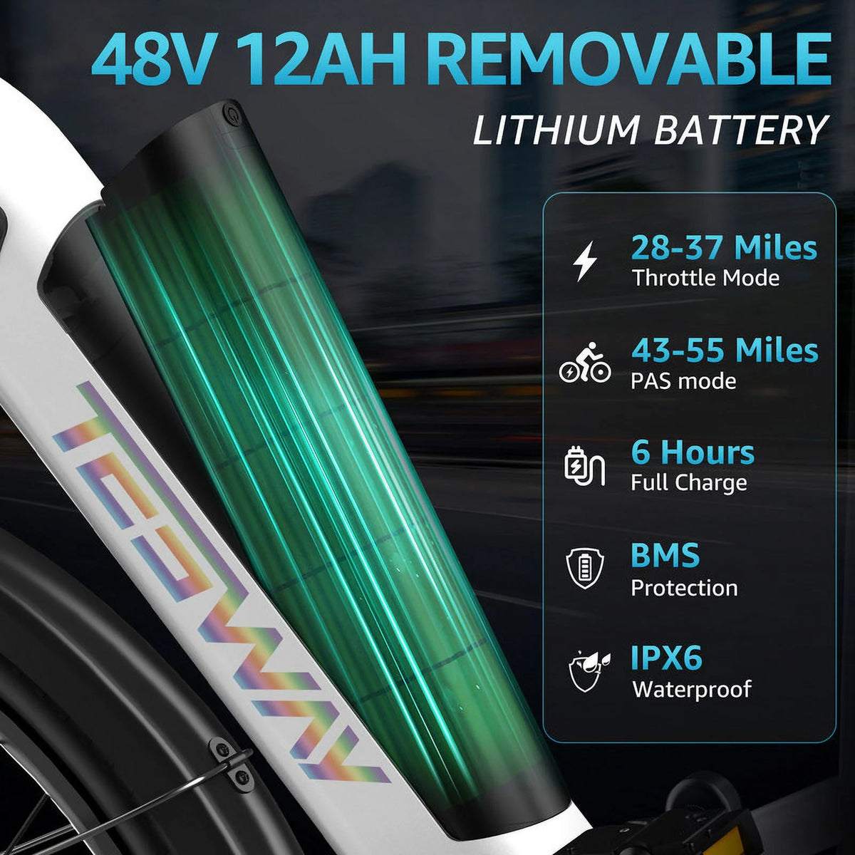 27.5" Electric Bike 500W 48V 12AH Step-Thru D74684