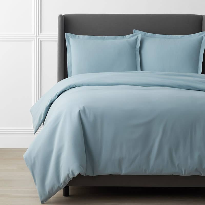 Cloud Blue Cotton Flannel Twin Duvet Cover W6951