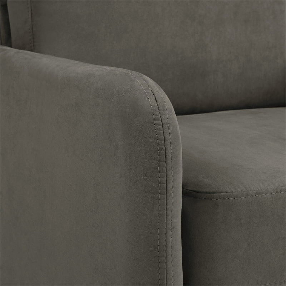 Charcoal Fabric Lounge Loveseat with Chrome Legs Y436913
