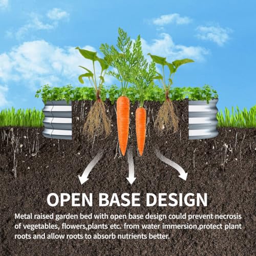 Galvanized Oval Metal Raised Garden Bed, 4x2x1ft R304406