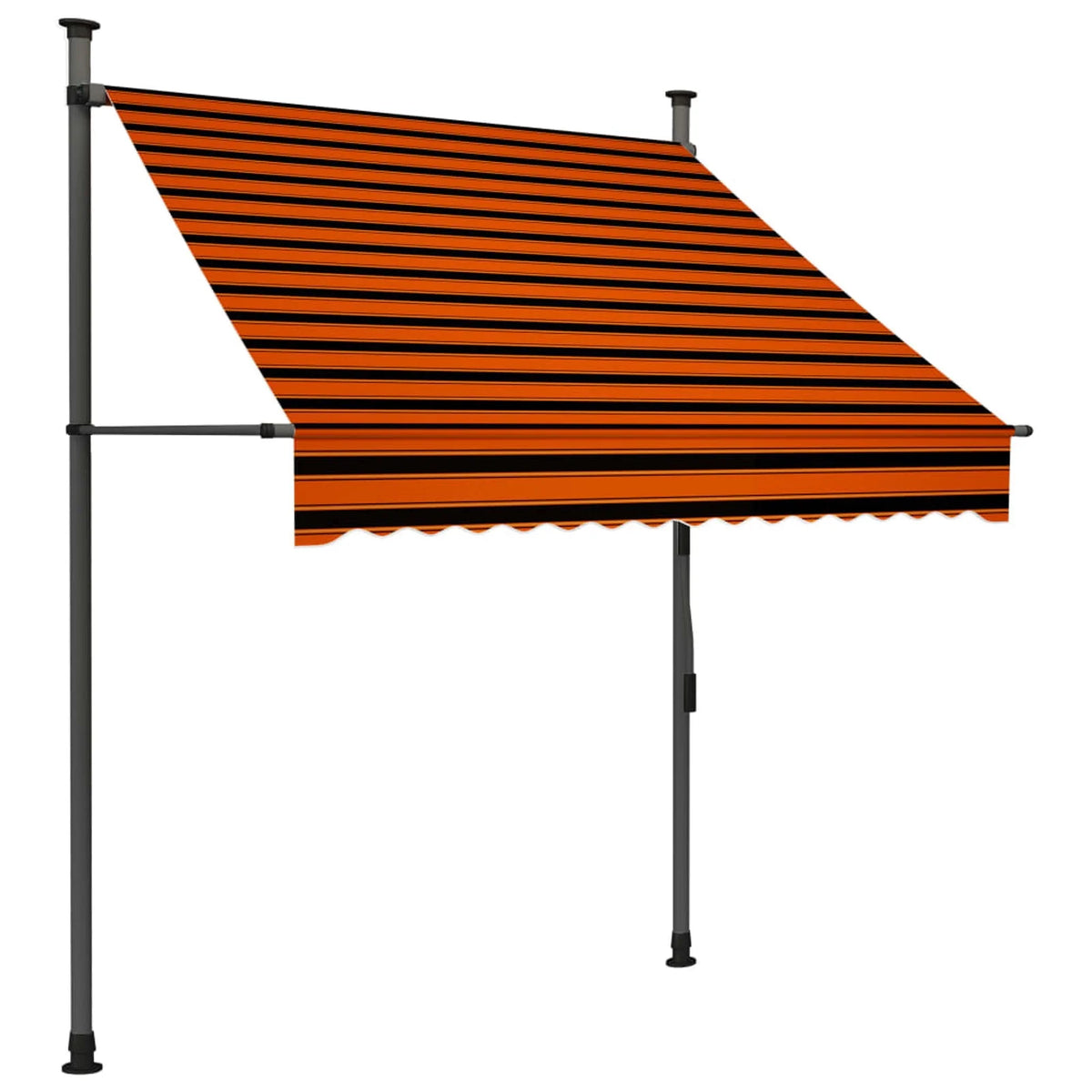 Manual Retractable Awning with 59.1" Orange and Brown S4449
