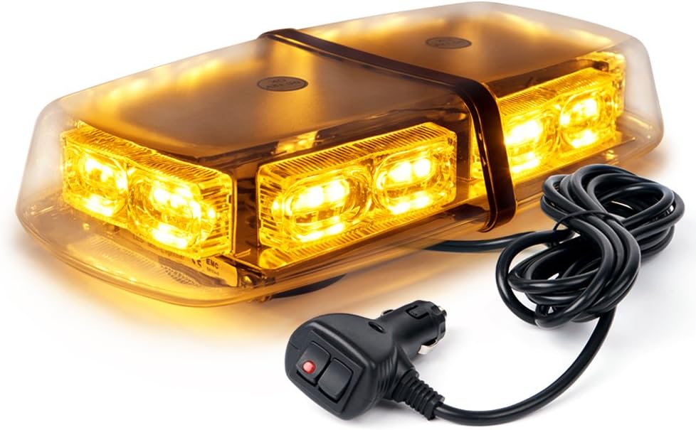 White Red 36 LED Rooftop Mini Bar Strobe Lights with Magnetic Base, Pack of 2 H7349