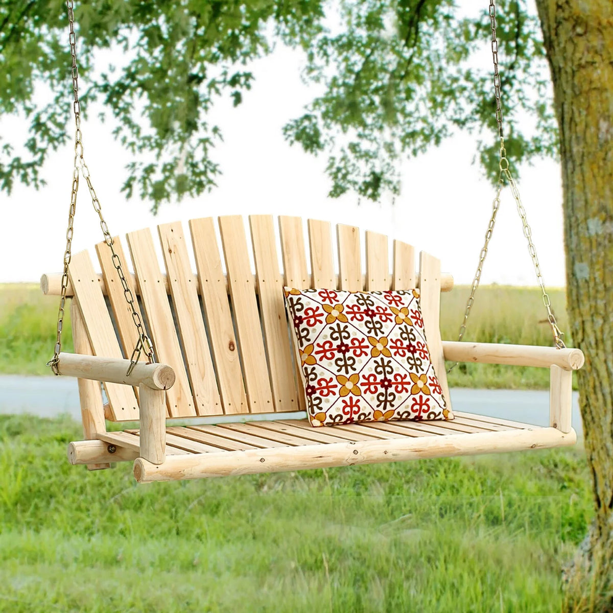 Unfinished Wood Porch Swing with Chains K436513