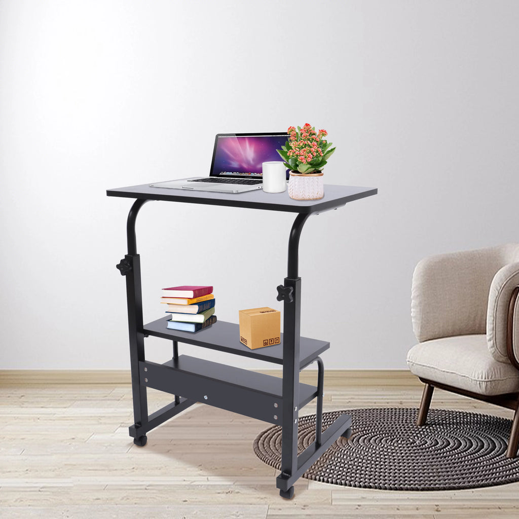 Adjustable Mobile Sofa Side Table with Wheels U2274