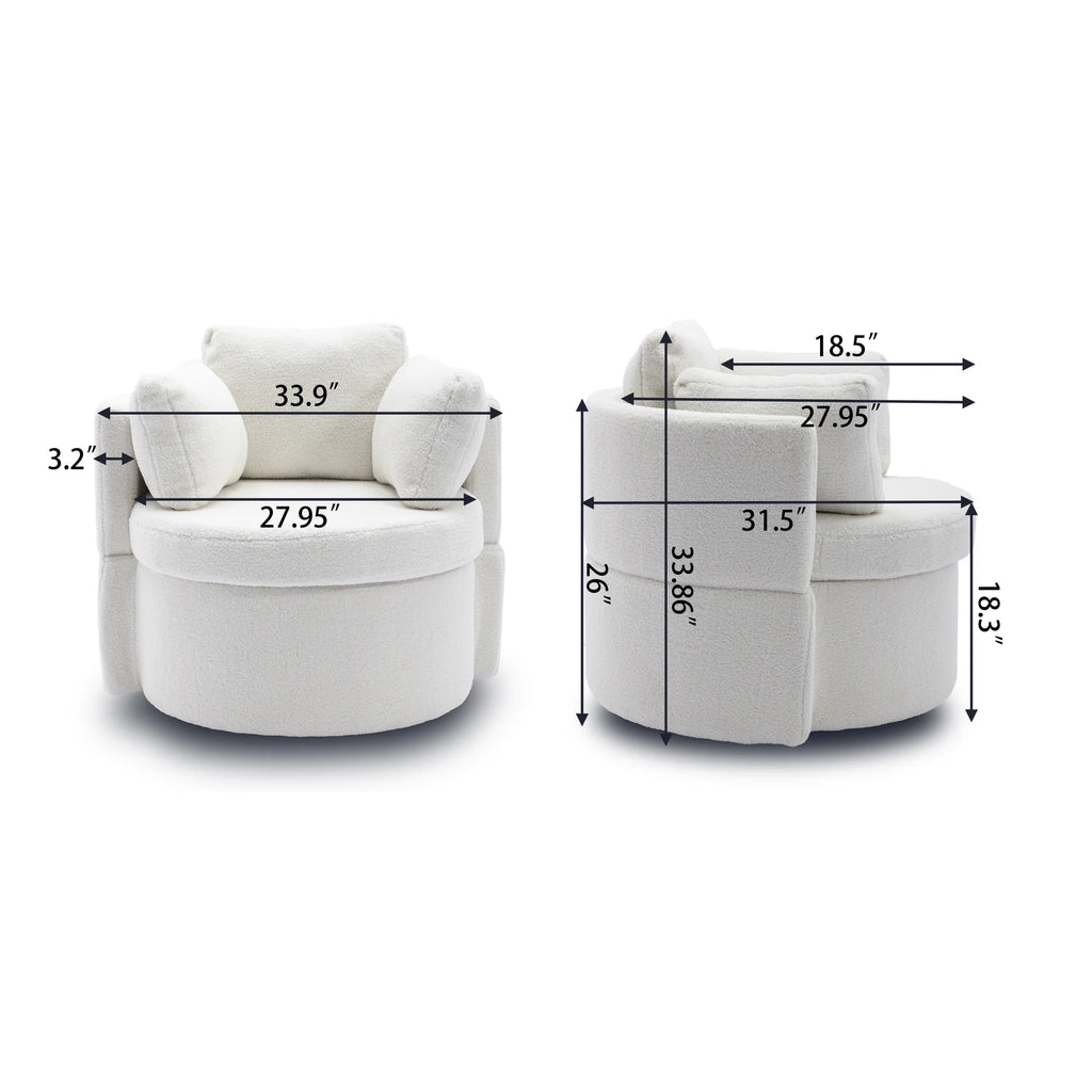 Ivory Swivel Storage Chair V2665