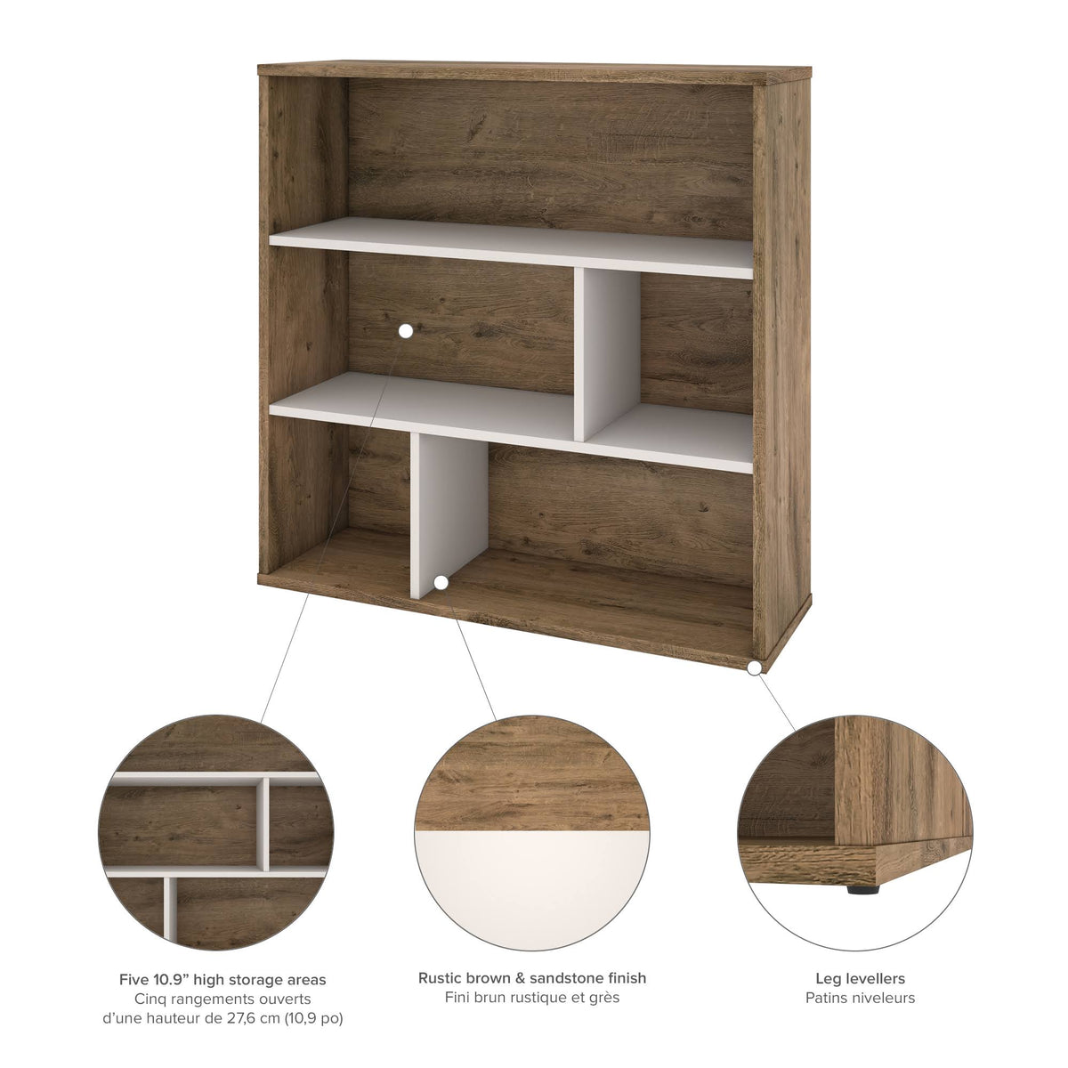 Rustic Brown Sandstone Asymmetrical Shelving Unit A78756
