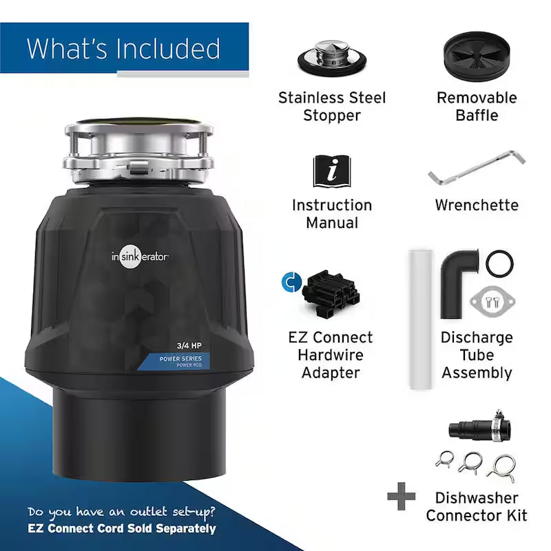 3/4 HP Continuous Feed Garbage Disposal H313