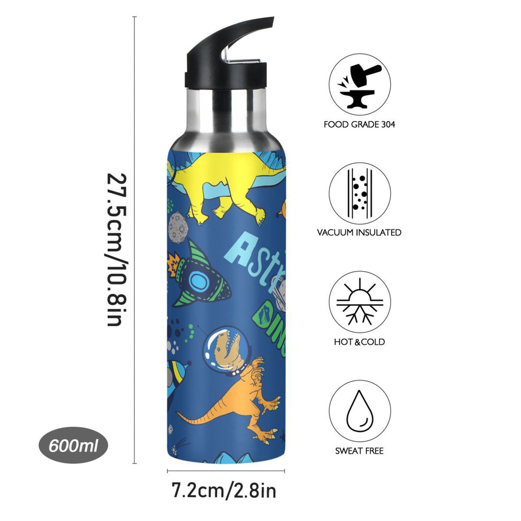 Stainless Steel Insulated Thermos Vacuum Flask Water Bottle with Straw Lid B56137