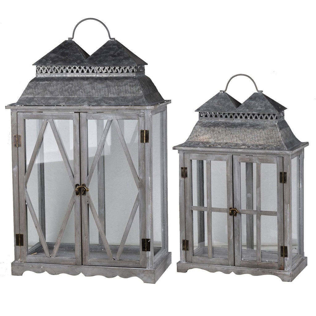 Set of 2 Antique Silver Lanterns O577159