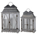 Set of 2 Antique Silver Lanterns O577159