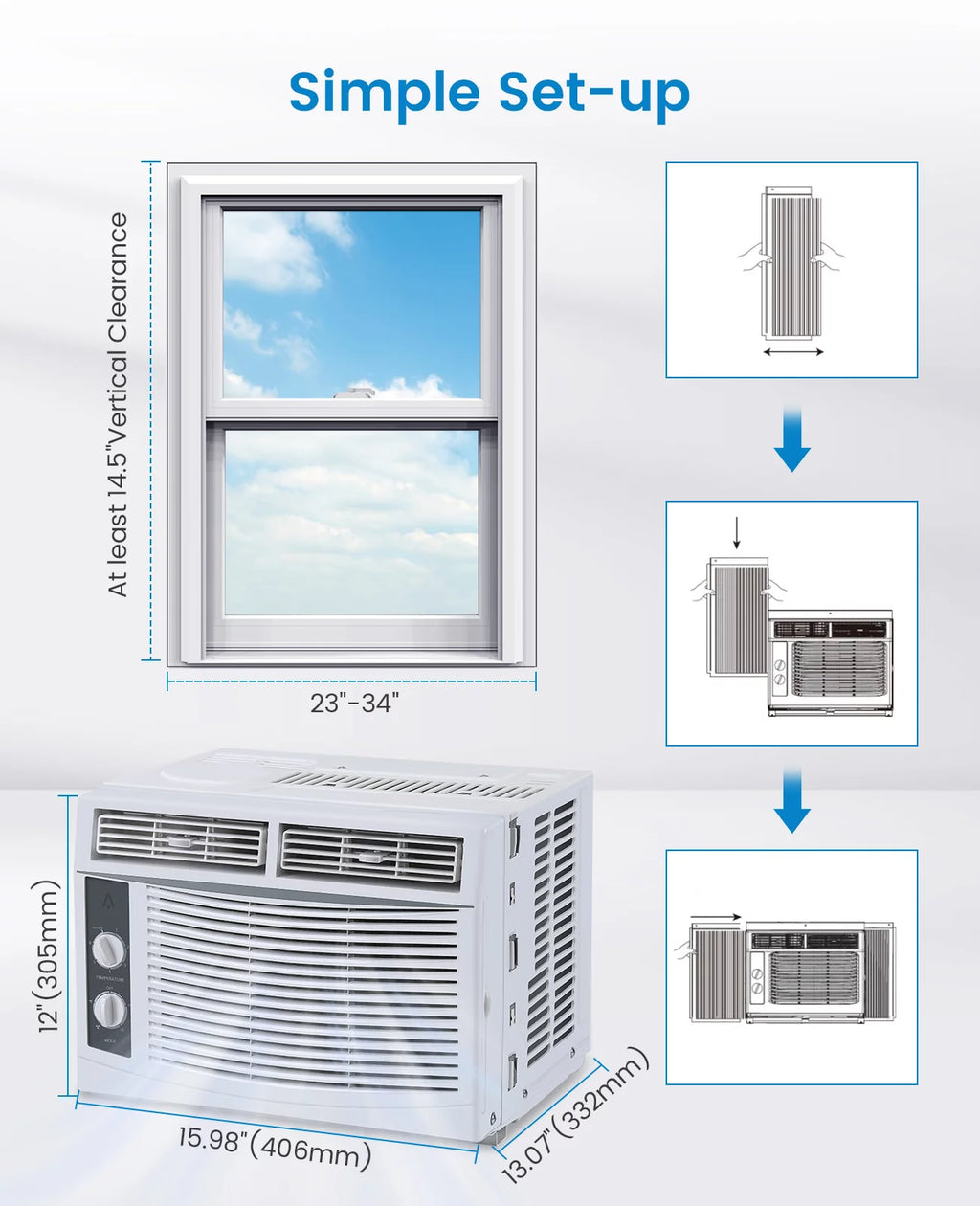 5000 BTU Window Air Conditioner with Reusable Filter S394815