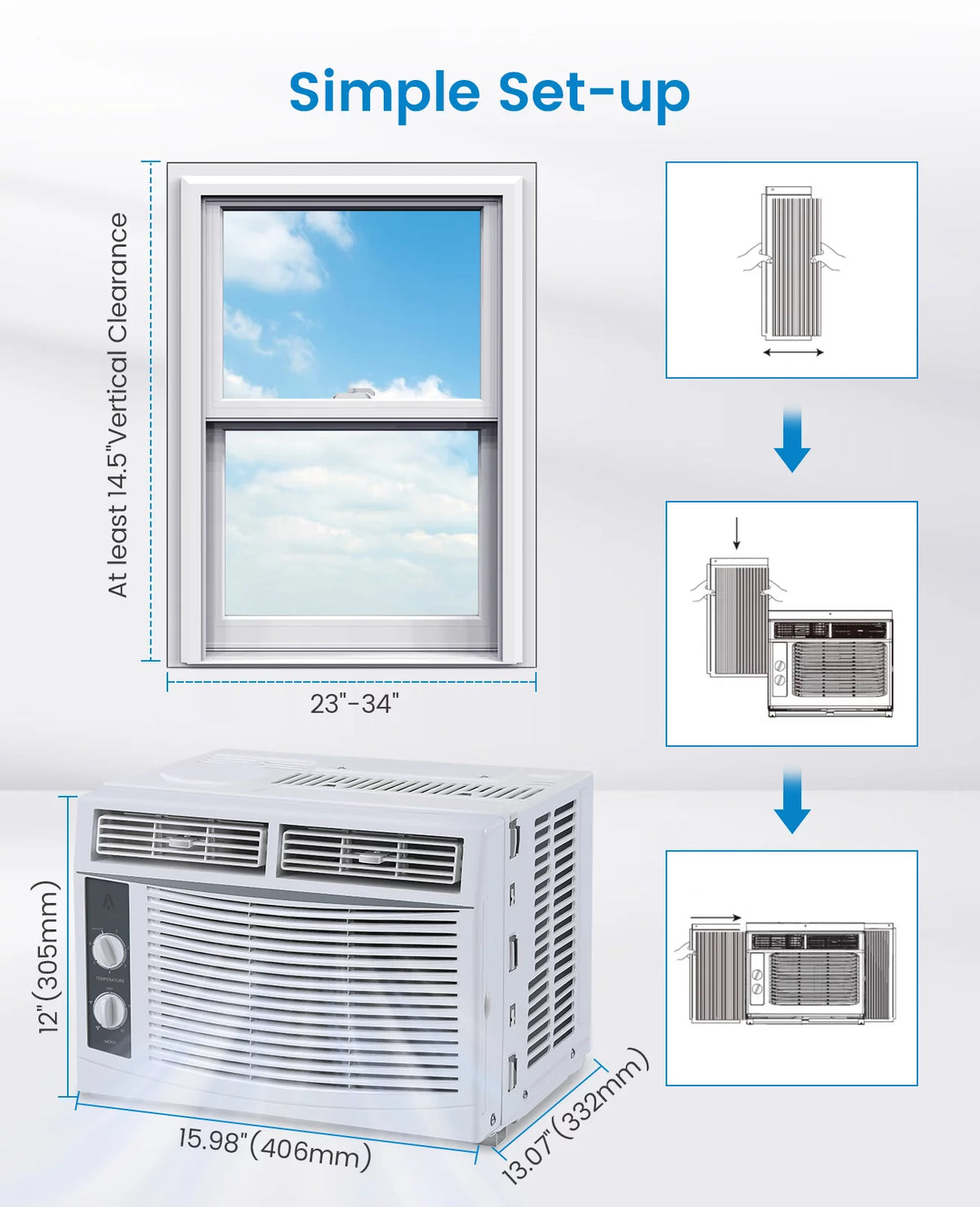 5000 BTU Window Air Conditioner with Reusable Filter S394815