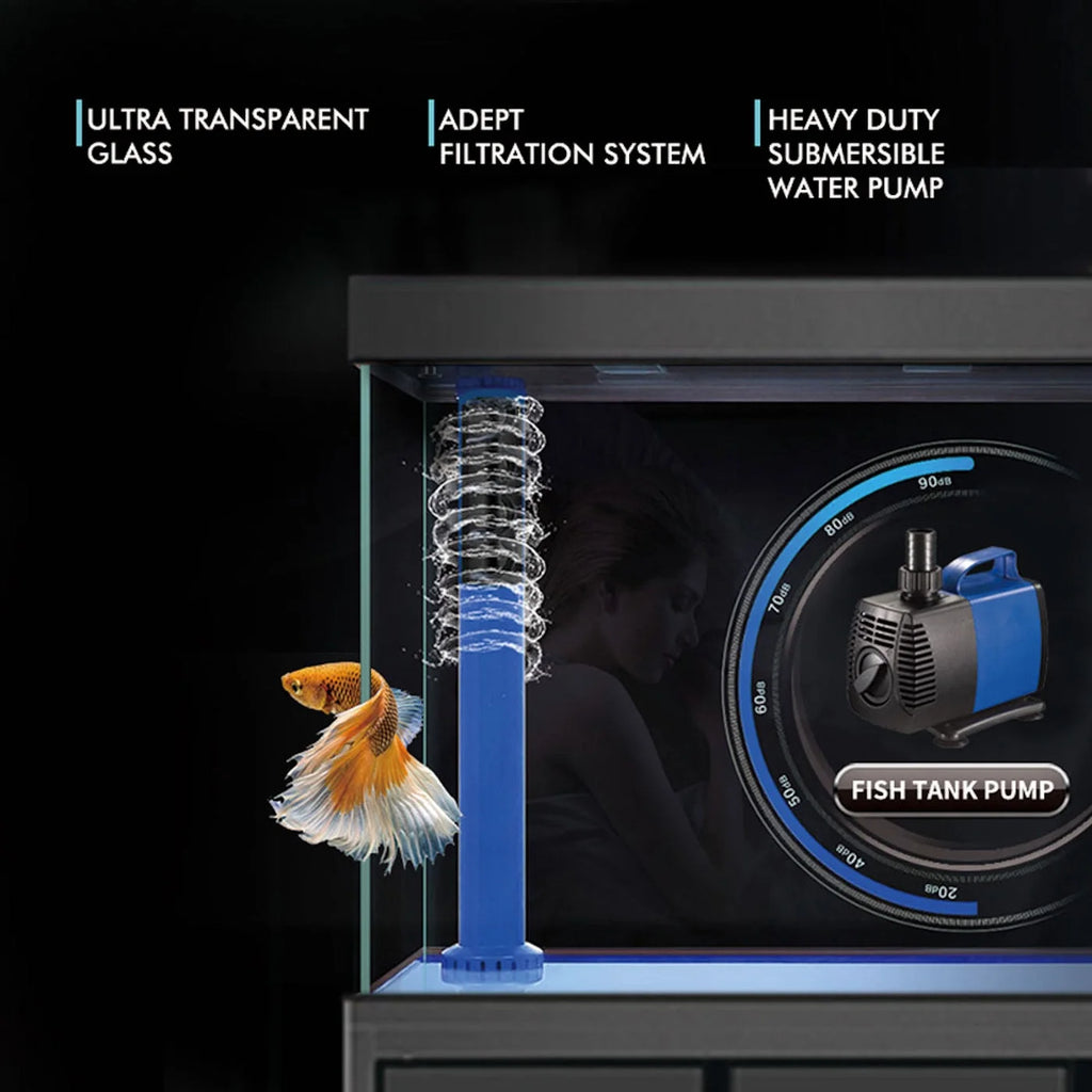 200 Gallon Tempered Glass All-in-one Aquarium White and Silver W449615