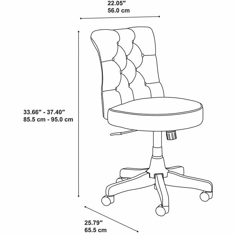 Harvest Cherry Leather Mid Back Tufted Office Chair L50734