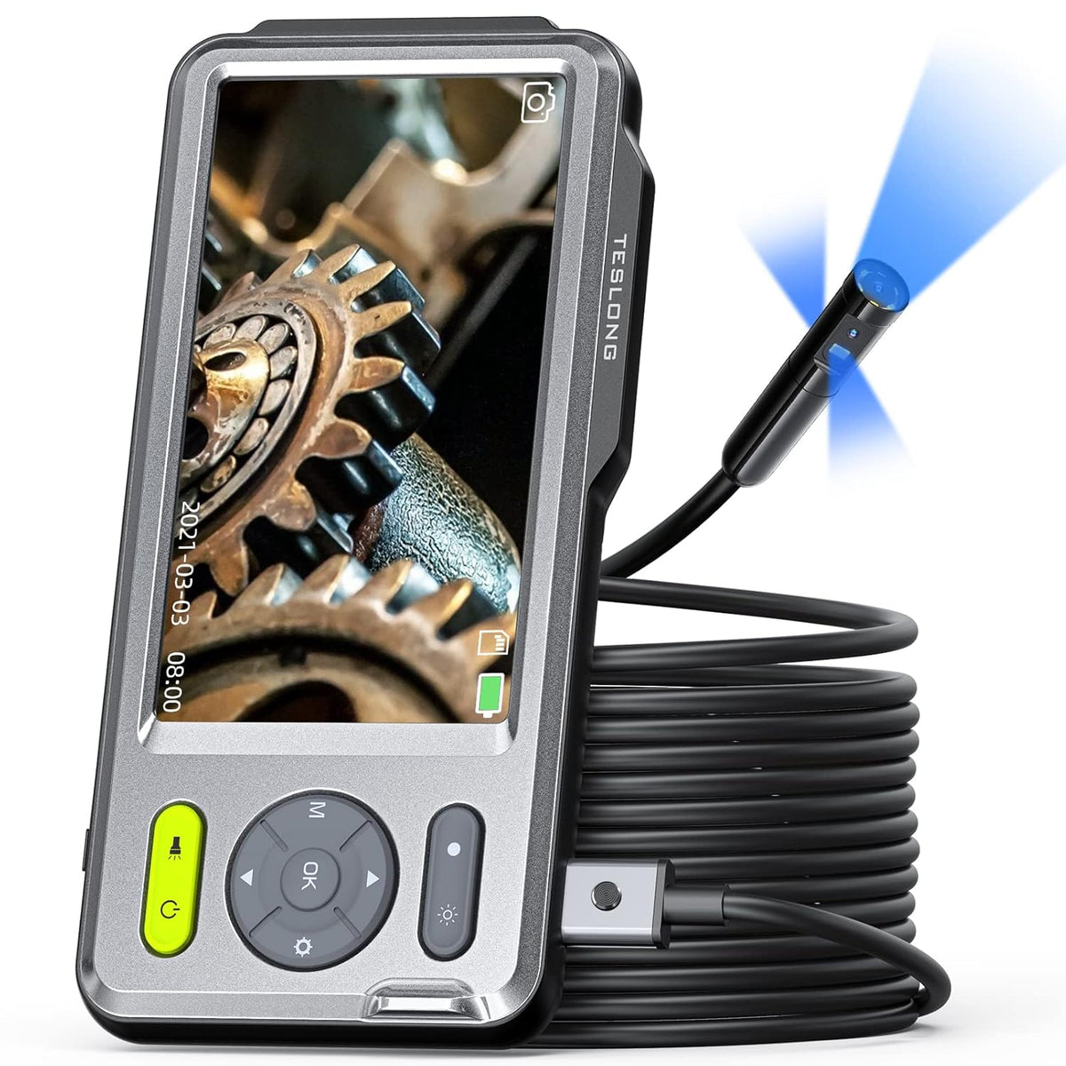 Triple Lens Endoscope Borescope Inspection Camera with 5'' Screen 16.5ft H998444