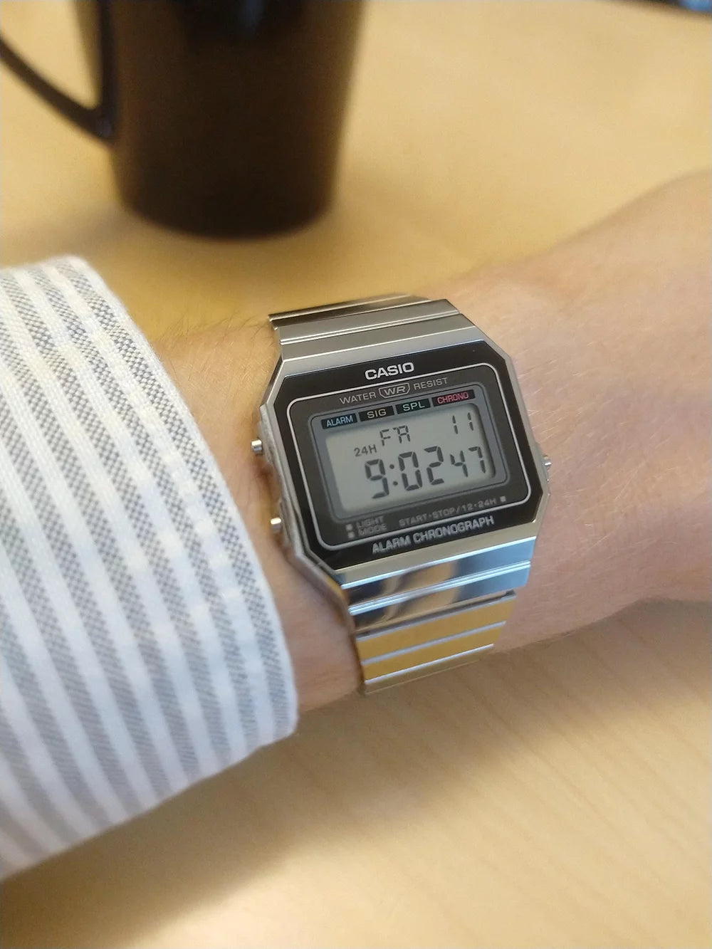 Slim Digital Stainless Steel Watch W8438