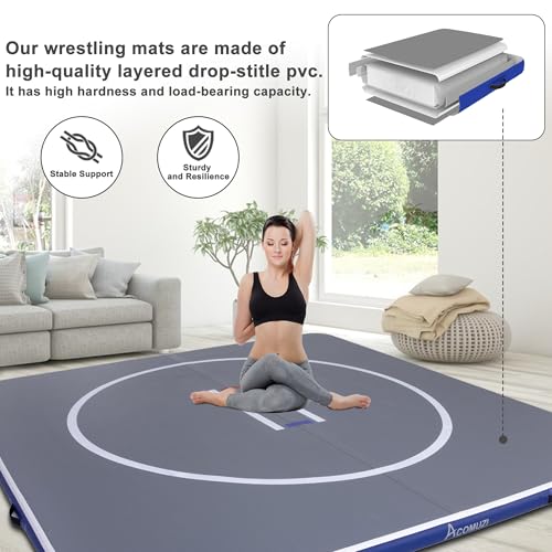 Gray Inflatable Wrestling Mat 10FT/5FT U29805