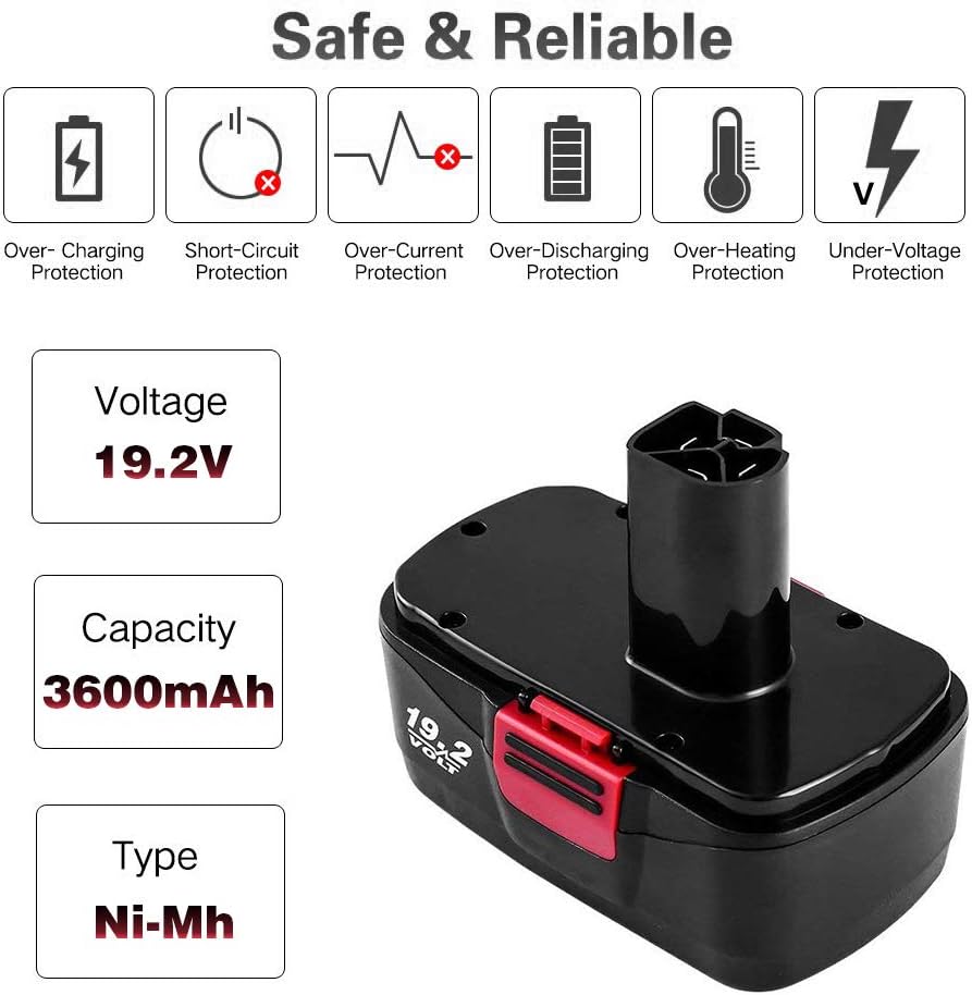 4-Pack 3.6Ah 19.2V Ni-Mh C3 Battery Replacement S9779