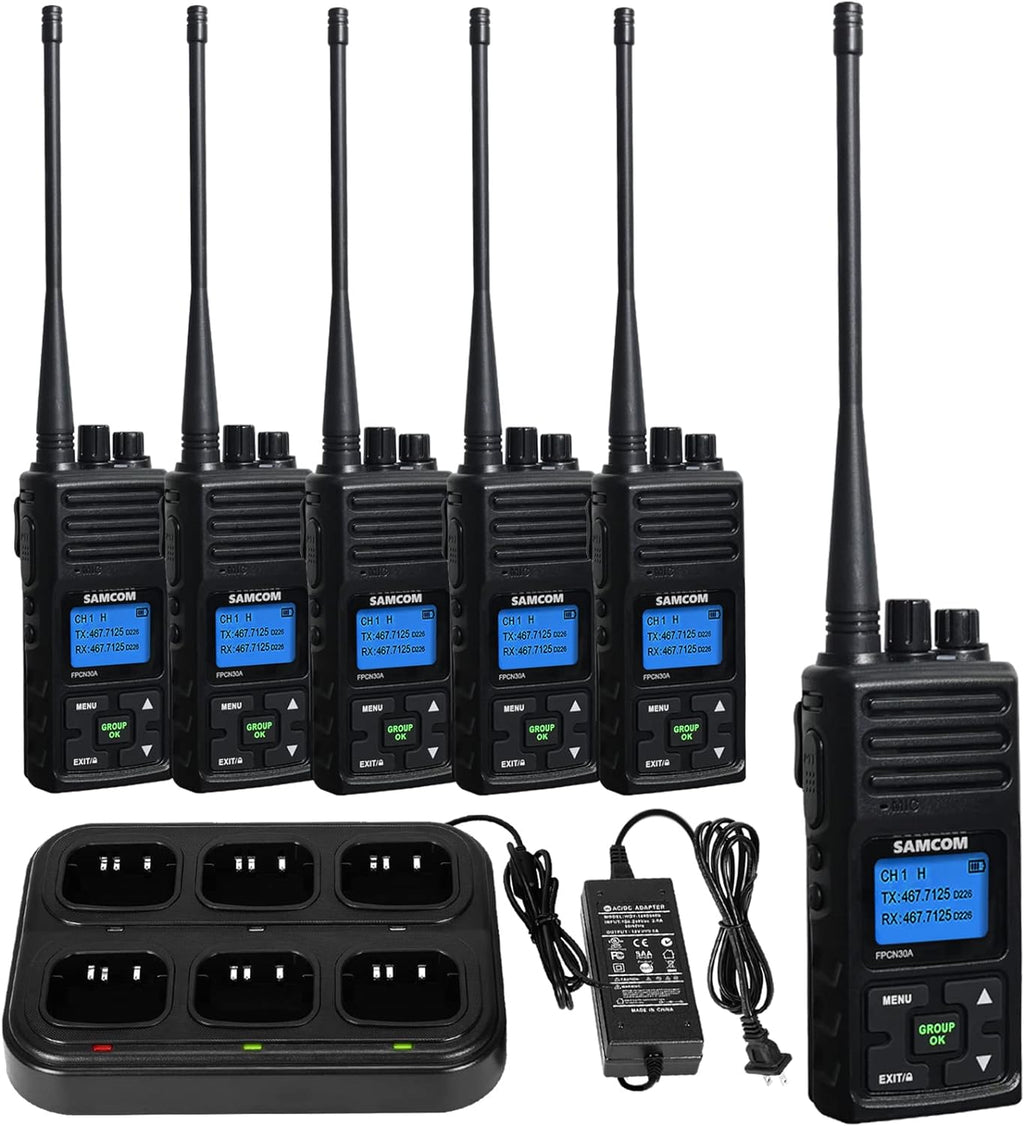 Black 2 Pcs Heavy Duty UHF Two Way Radios with Earpiece W966