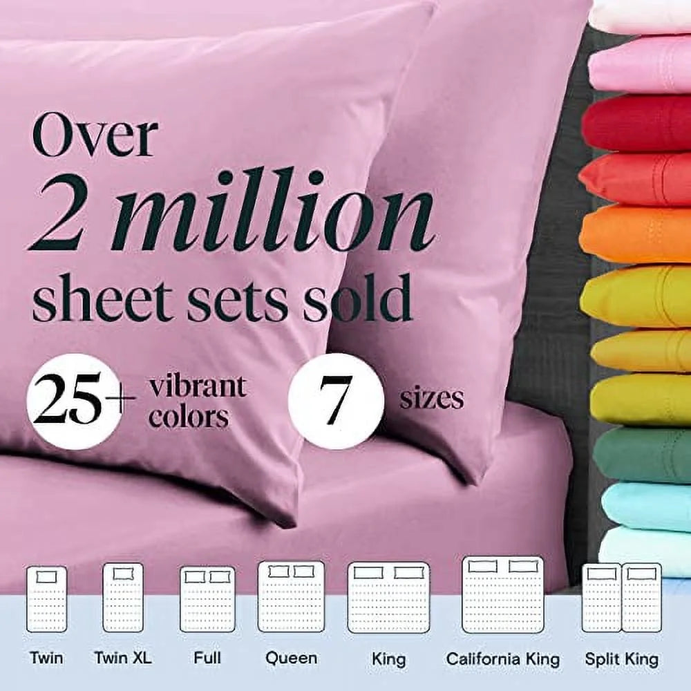 Light Plum Full Size 6 Pieces Cooling Microfiber Sheet Set X484295