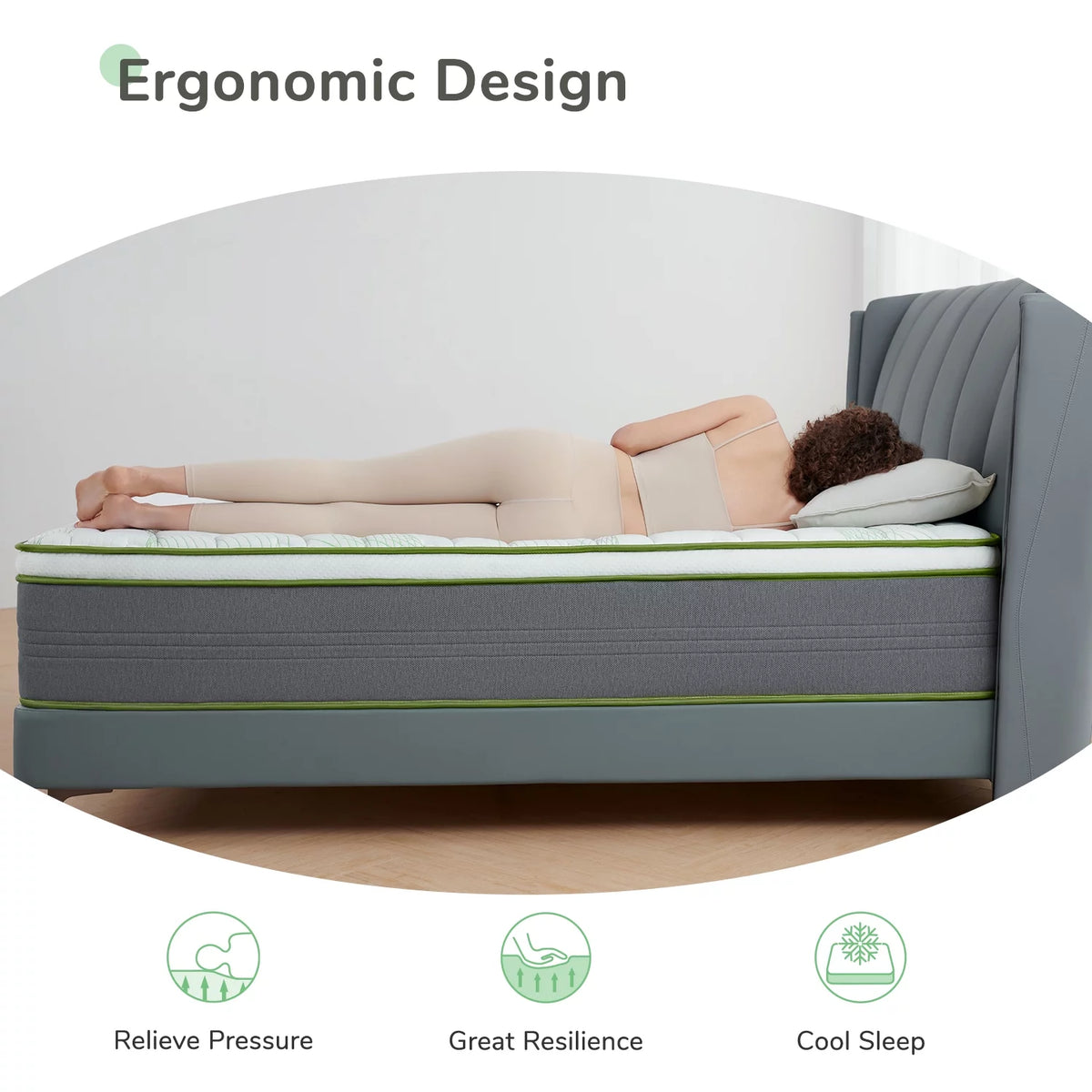 10" Memory Foam Pocket Spring Hybrid Mattress California King Size N191593