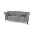 Grey Fabric Tufted 3 Seater Sofa V651