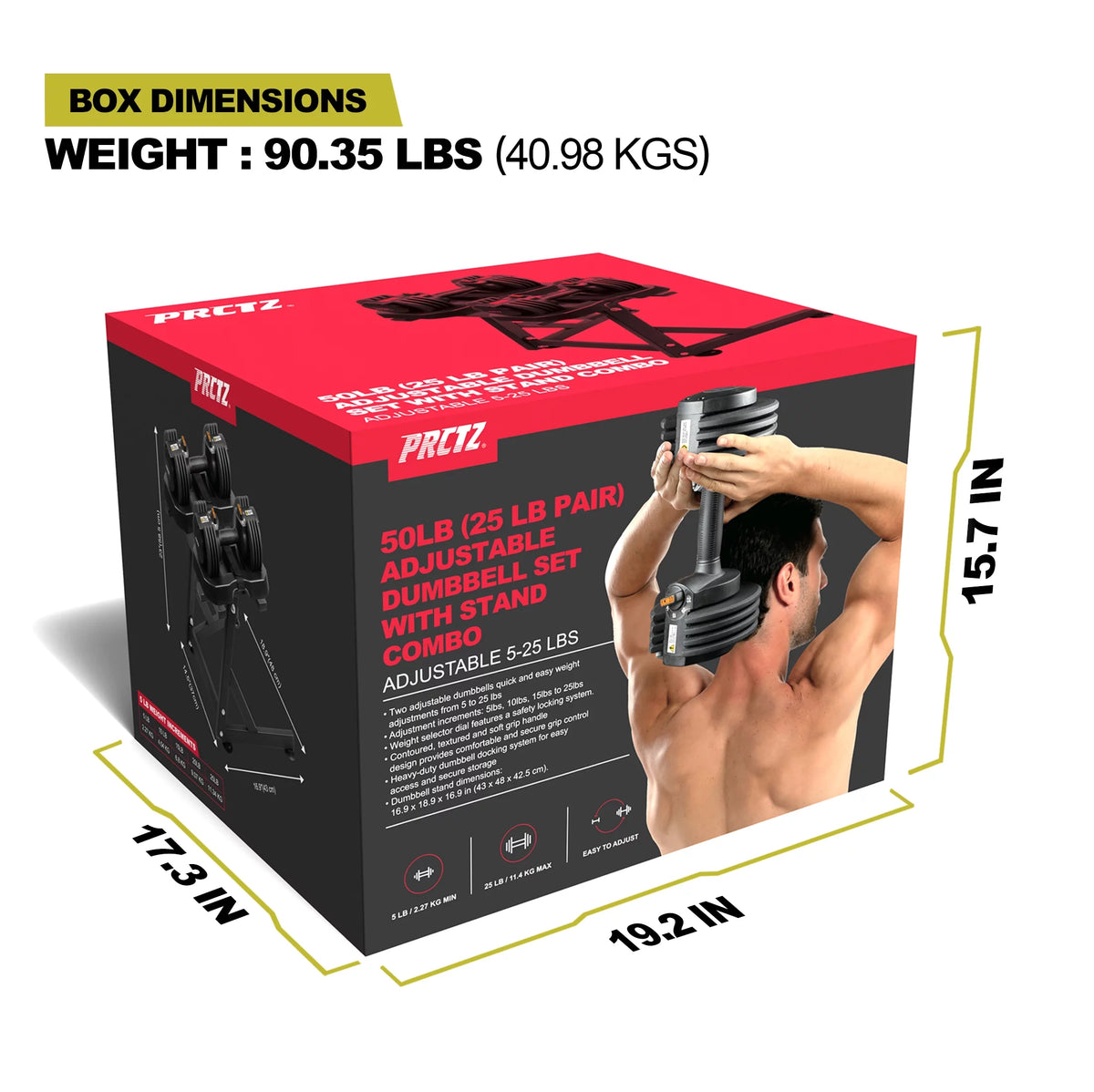 10-30lb Adjustable Dumbbell Pair with Stand V191