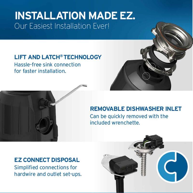3/4 HP Continuous Feed Garbage Disposal H313