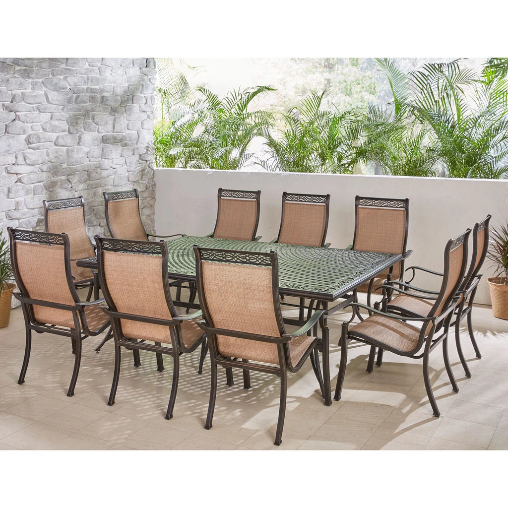 11-Piece Dining Set with 10 Sling Chairs and 60" x 84" Dining Table S483
